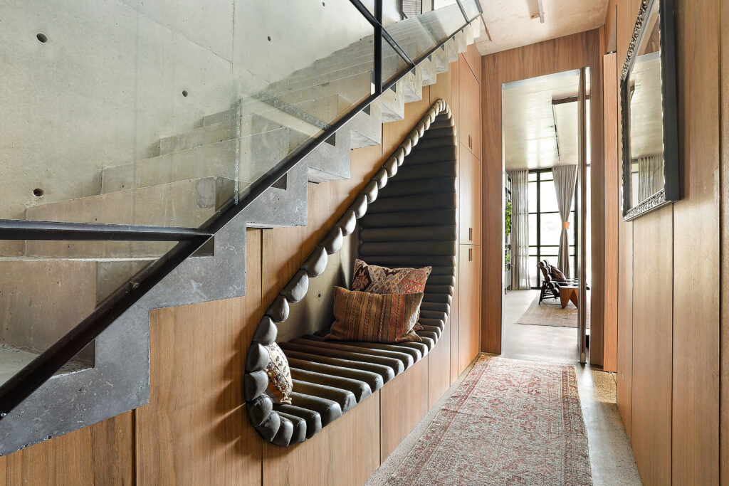 industrial urban staircase with concrete finish
